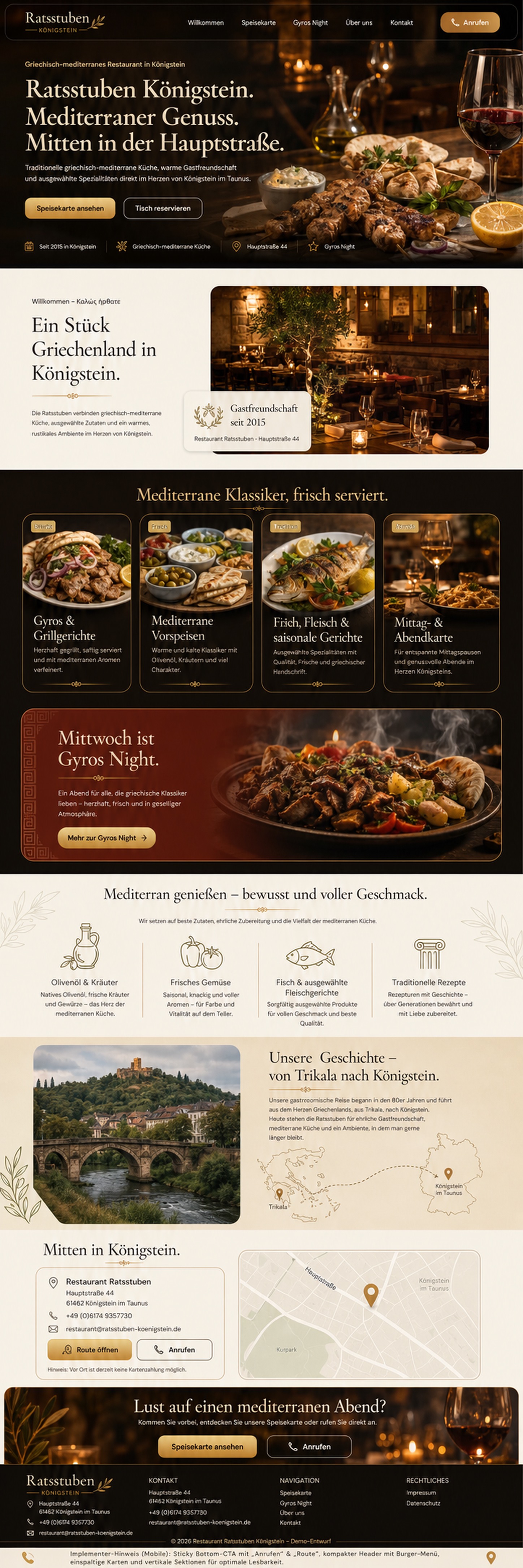 Preview of the Ratsstuben Koenigstein homepage