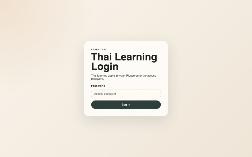 Preview of the protected Thai Learning app